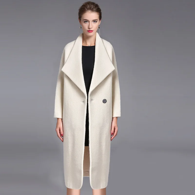 Зимнее шерстяное длинное пальто, теплое зимнее длинное пальто, женское длинное шерстяное пальто, офисное женское тонкое пальто большого размера