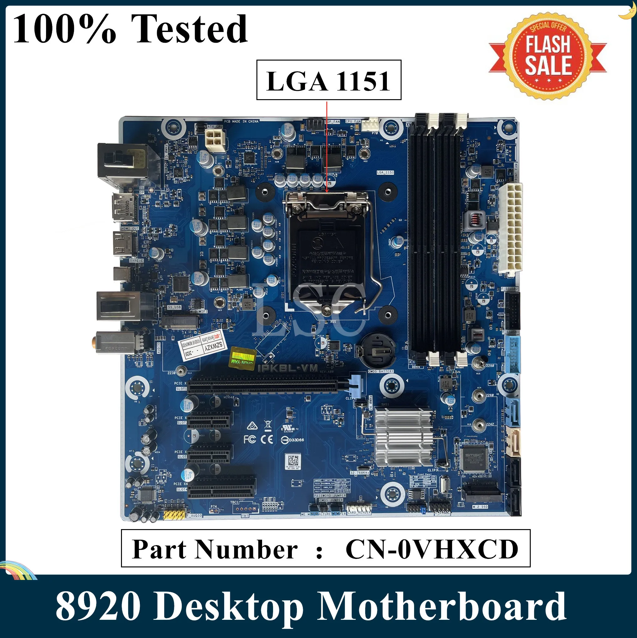 Материнская плата LSC для настольных ПК Dell XPS 8920 CN-0VHXCD 0VHXCD IPKBL-VM LGA 1151 Z170 DDR4 100%