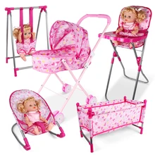 Carrito de juguete para niños y niñas, carritos para caminar, muebles para casa de muñecas, accesorios