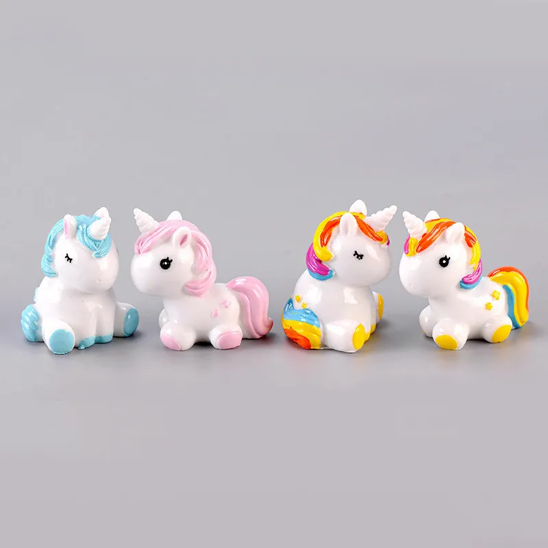 

Large Colorful Unicorn Dolls Models Cartoon Anime Figure Micro Landscape Ornaments Clay Charms DIY Crafts Decoration Figma Gifts