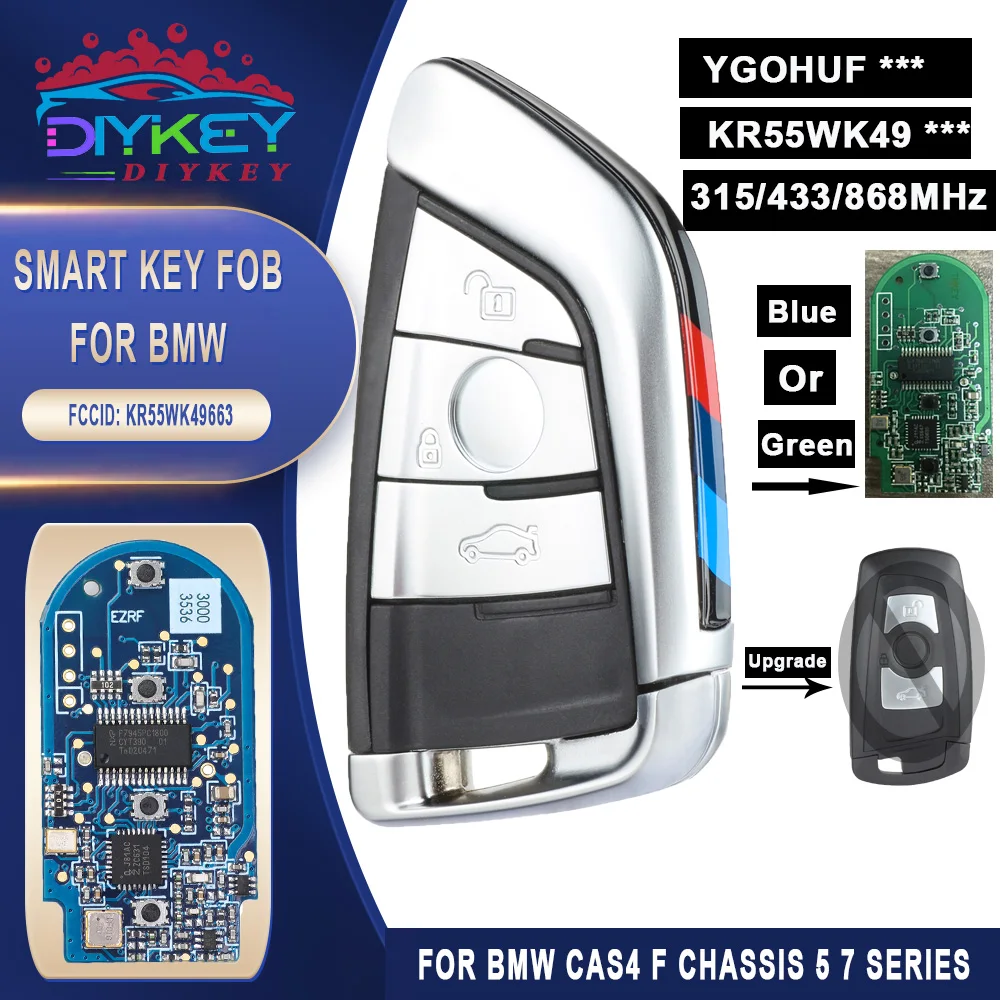 DIYKEY YG0HUF5662 YG0HUF57 YG0HUF5661 315/434/868 МГц PCF7953 модифицированный смарт-ключ для BMW FEM / BDC CAS4 +