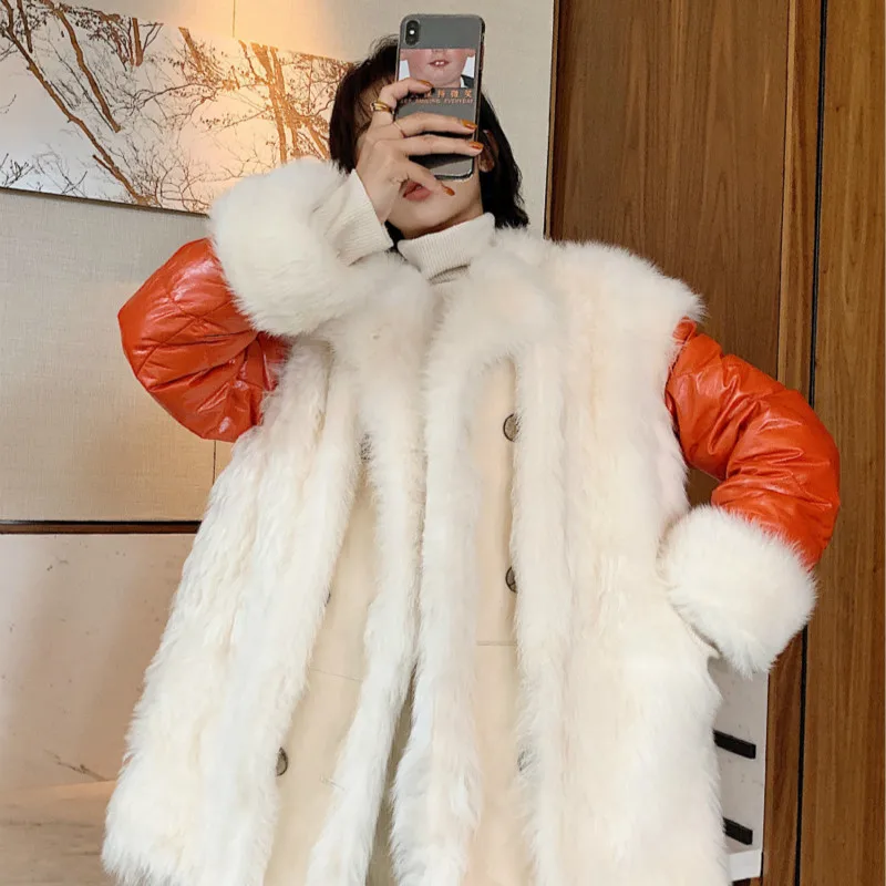 Natural Real Fur Coat Sheep Shearing Winter Women Clothes 2020 Korean Spliced Genuine Leather Wool Jackets HWPC6107 YY1916 | Женская