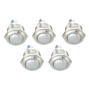 

5 x 12V Pushbutton Button Switch Installation Switch Car Horn 19 mm