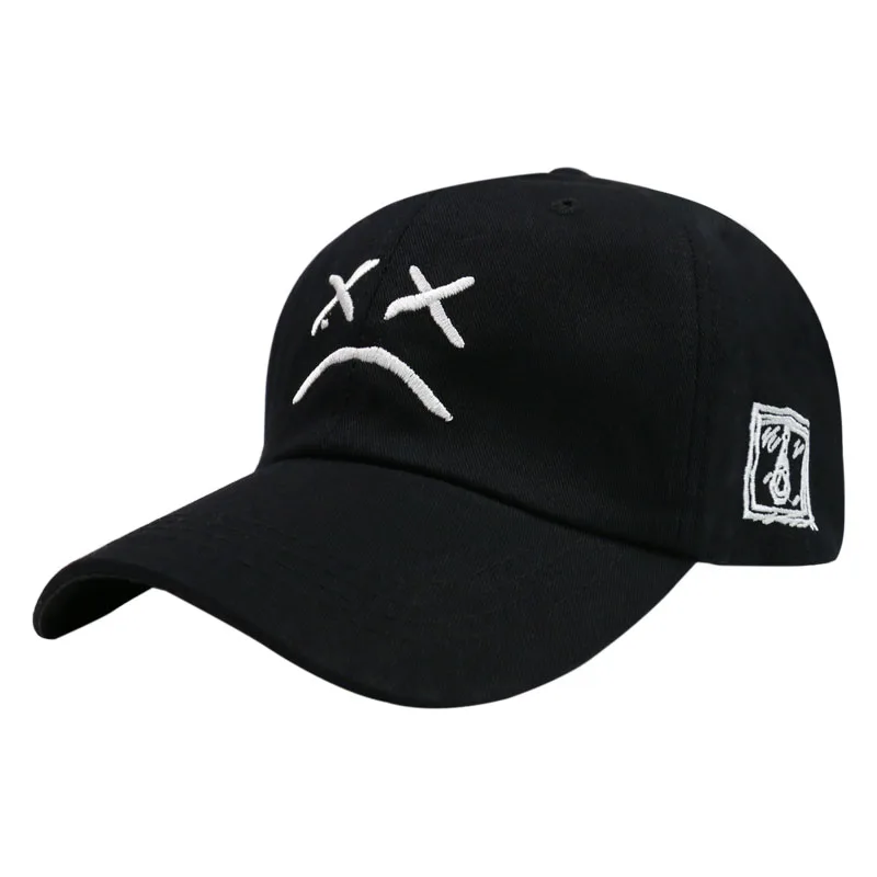 black Бейсболка Мужская улыбающаяся шапка с вышивкой Masculino шапки летние Snapback Chance The Rapper Man черный белый - Цвет: black