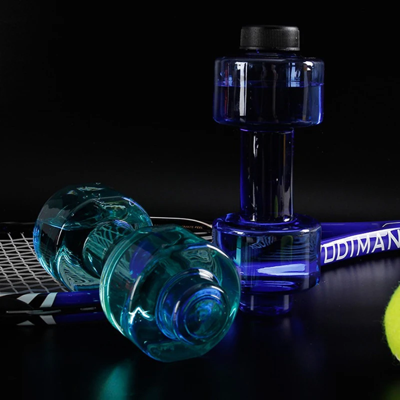 Sports Water Bottles 550ml Leakproof Portable Unbreakable Plastic Bottle Shaker BPA Fitness Dumbbell Unisex 4 Colors water dumbbell bottle
