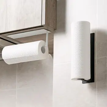 

Kitchen Self-adhesive Roll Paper Holder Towel Storage Rack Toilet Tissue Hanger Household Large Bearing Capacity Accessories