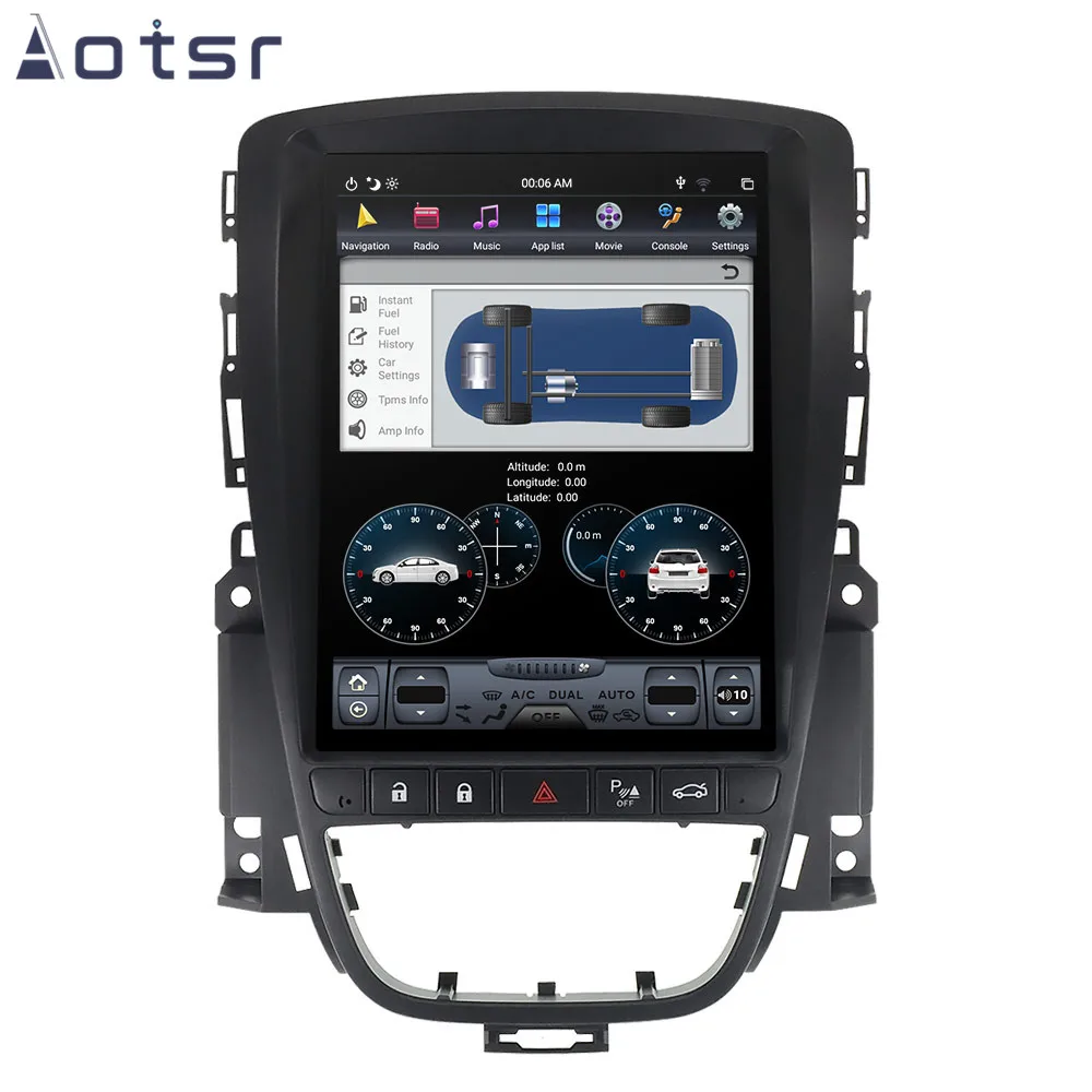 Sale Tesla style px6 Android 8.1 4+64G Car DVD Player GPS Navigation For Buick lacrosse 2015+headunit multimedia audio radio recorder 5