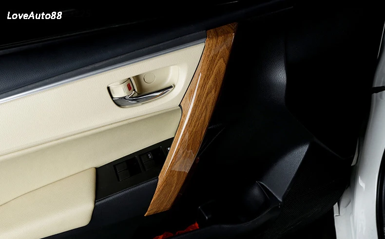 Автомобильная Внутренняя дверь панелей, ручек автомобилей Вытяните накладка наклейка для Toyota Corolla автомобильные аксессуары