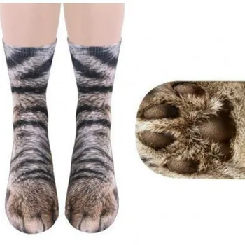 

Fashion Cat Socks with Print Women Funny Animal Women Cute 3D Print Ankle Socks Long White Nylon Harajuku Pattern Socks