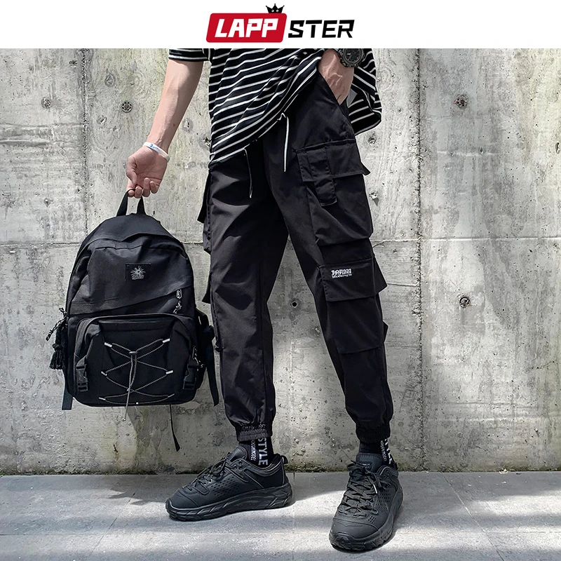 LAPPSTER Men Japanese Streetwear Cargo Pants 2020 Overalls Mens Pockets Hip Hop Joggers Pants Black Fashions Sweatpants 5XL LAPPSTER Men Japanese Streetwear Cargo Pants 2020 Overalls Mens Pockets Hip Hop Joggers Pants Black Fashions Sweatpants 5XL