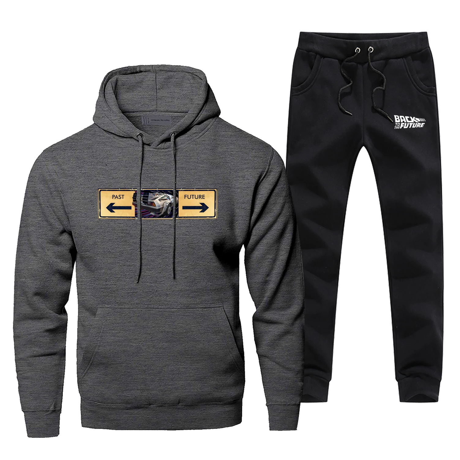 Past And Future Funny Desgin Hoodies Sets Movie Back To The Future Fashion Men's Full Suit Tracksuit Winter Warm Car Men's Sets Past And Future Funny Desgin Hoodies Sets Movie Back To The Future Fashion Men's Full Suit Tracksuit Winter Warm Car Men's Sets