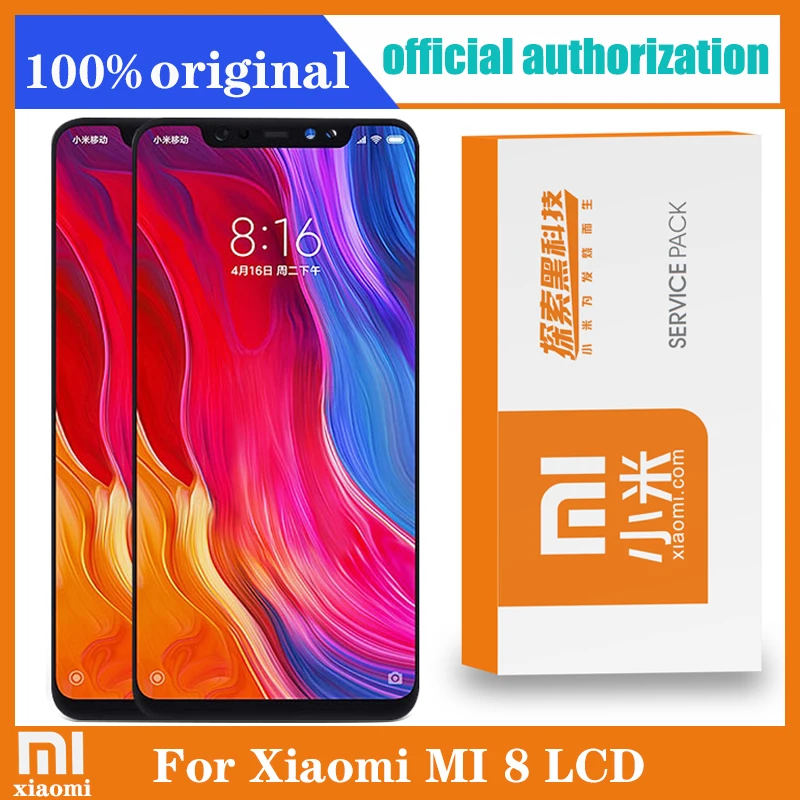 Оригинальный 6 21 ''Amoled дисплей с рамкой для Xiaomi MI8 Mi 8 Global LCD сенсорный экран дигитайзер в сборе запасные