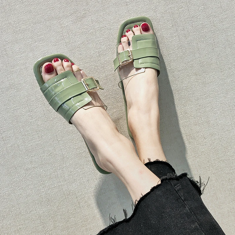 Новинка, летние однотонные Дамские тапочки ваточника для Модные прозрачные тапочки на открытом воздухе женская обувь прилив