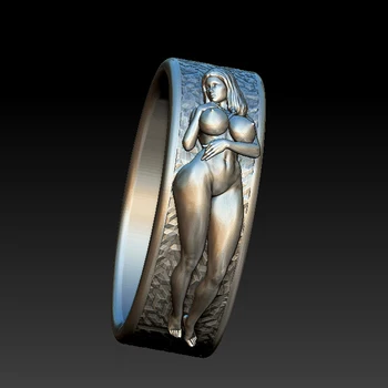 Model 3D plik STL do drukarek cnc lub 3D naga dziewczyna pierścień biżuteria człowiek pierścień Model STL do grawerowania CNC rzeźba (tylko plik) tanie i dobre opinie CN (pochodzenie) Nowy a651
