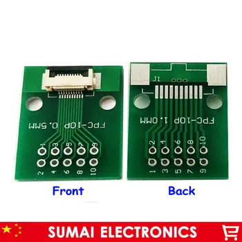 

10 pin 0.5mm FPC/FFC PCB connector socket adapter board,10 P flat cable one-sided socket