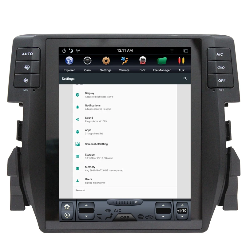 Flash Deal NAVITOPIA 10.4inch Vertical Screen Tesla Android 7.1 Car GPS Navigation for Honda Civic 2016 Car DVD Multimedia Player 10