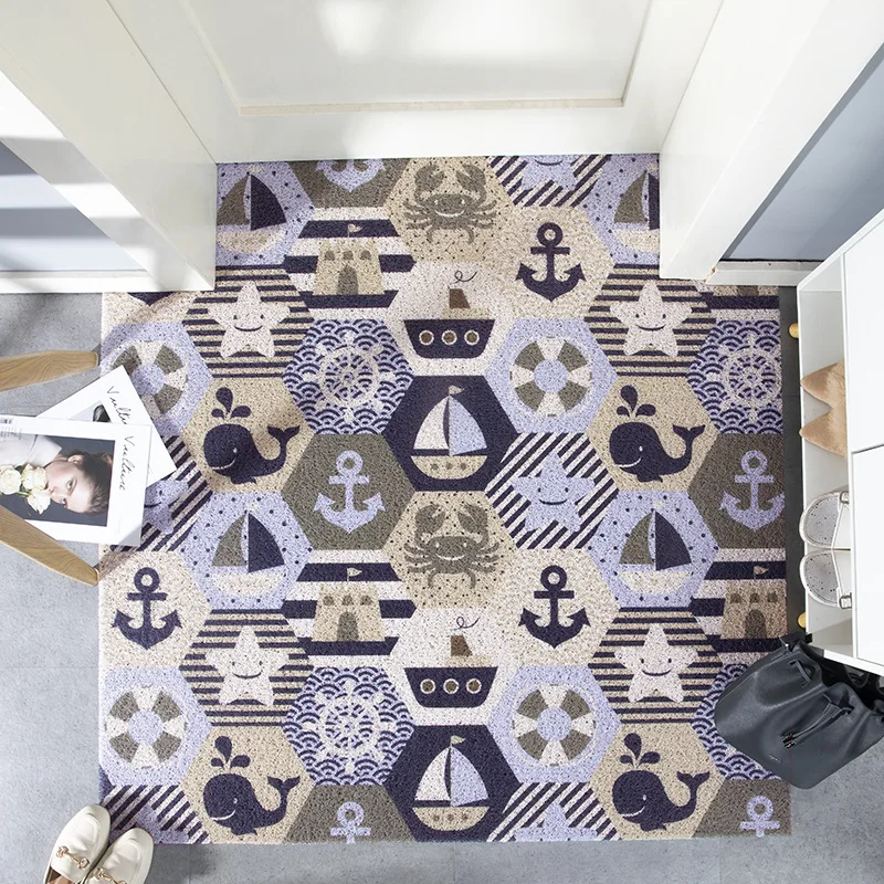 

Самодельный Коврик для двери, коврик для дома, гостиной, спальни, коврики для пола, Противоскользящий коврик с шелковой петлей, впитывающий воду, для ног