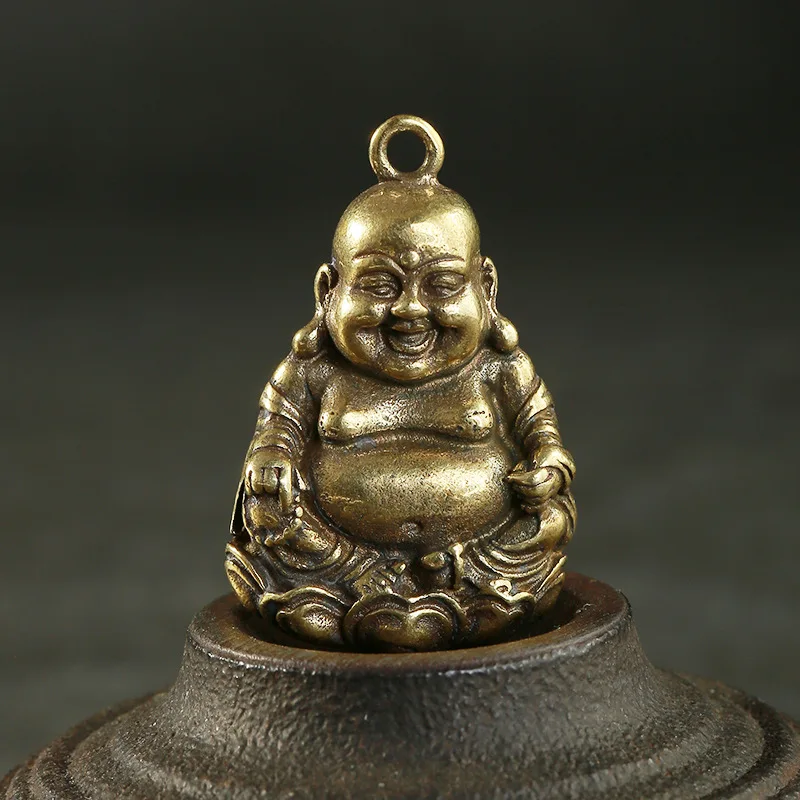 laughing buddha pendants brass (3)