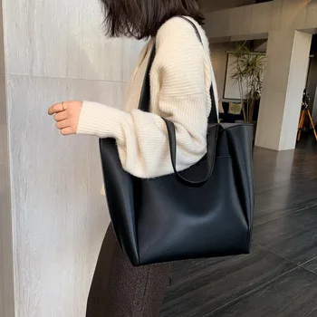 

Hot sale women handbag large capacity shoulder bags high quality PU leather shoulder bags ladies wild bags sac a main femme
