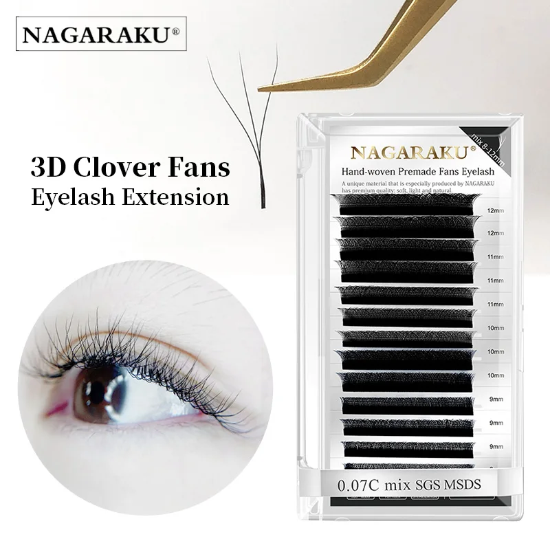 Cheap Individual-Lashes Eyelash-Extensions Premade-Fans Soft-Light NAGARAKU W-Shape Natural pBQKMGxaJVw