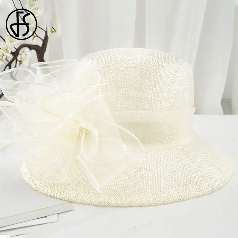 Женская шляпка с широкими полями FS Royal красная Элегантная для церкви и свадеб