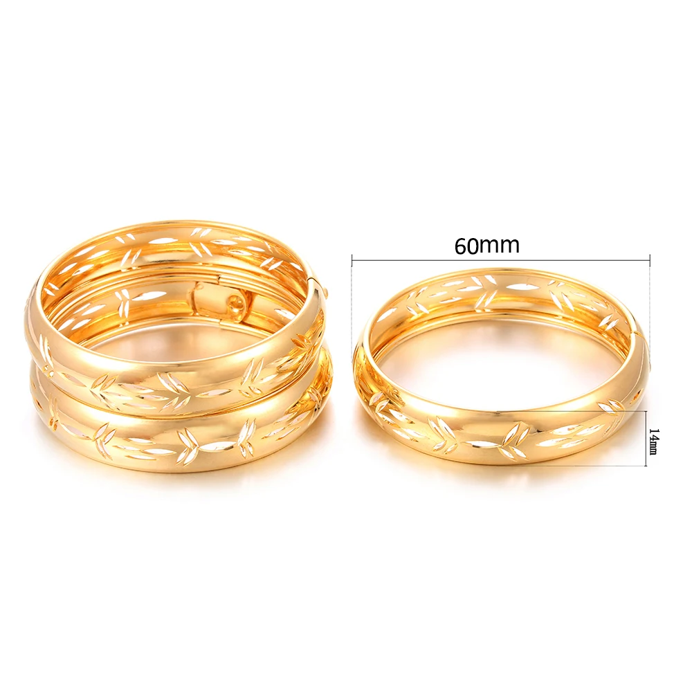 Ethlyn 3 шт./партия внутренний диаметр 6,0 см, маленькие размеры золотые светлые резные браслеты и браслеты для девочек/невесты/женщин подарок B178