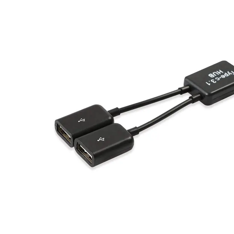 Розничная type C OTG USB 3,1 папа-Двойной 2,0 мама OTG Зарядка 2 порта хаб кабель Y сплиттер