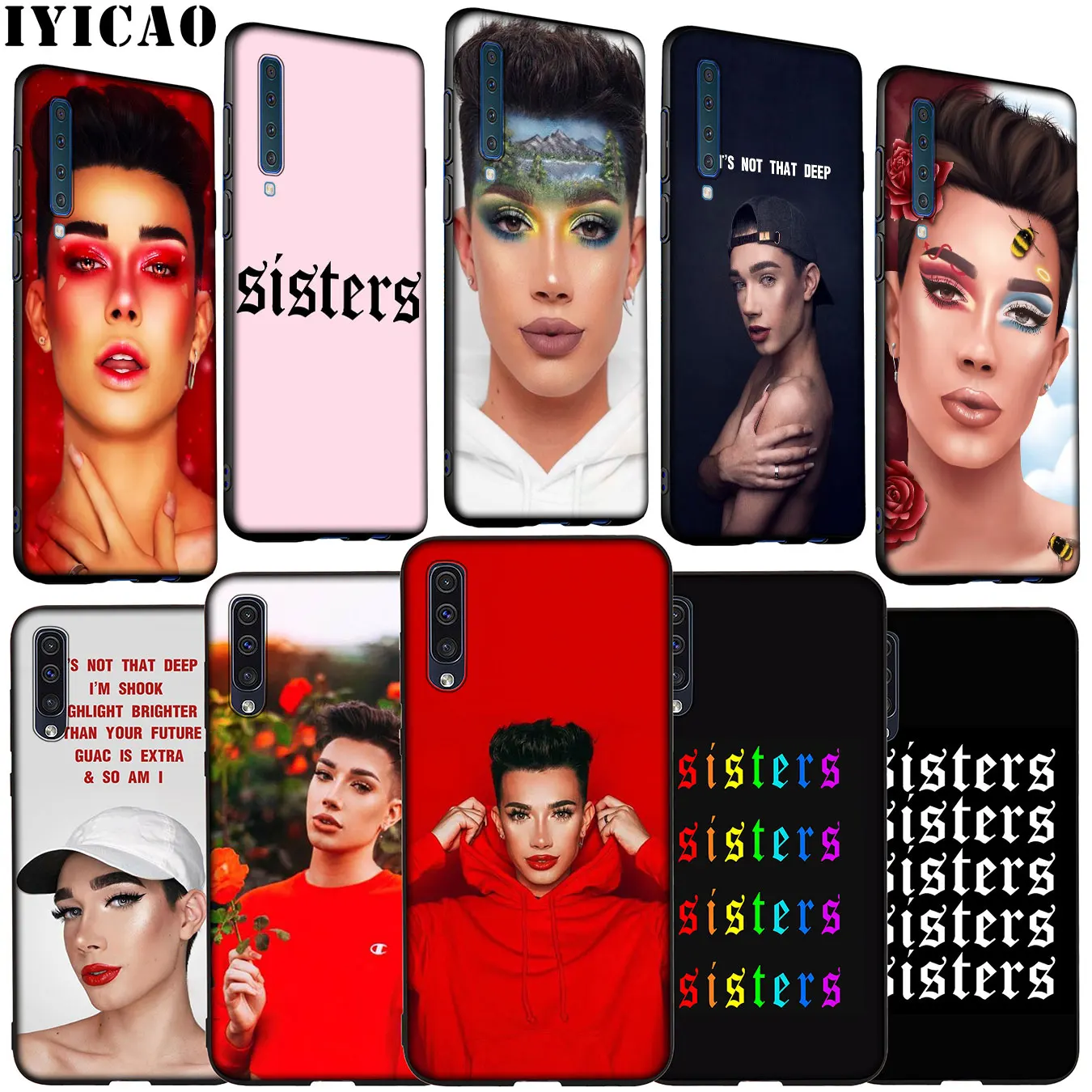 IYICAO makeups James Charles Soft Silicone Case for Samsung Galaxy A70 A60 A50 A40 A30 A20 A10 M10 M20 M30 M40 A20E Cover |