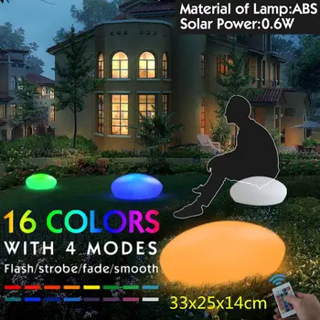 

RGB LED Solar Lamps Swimming Pool Ball Cobble Stone Light with Remote Control Solar Lighting for Garden Decoration 16 Colors