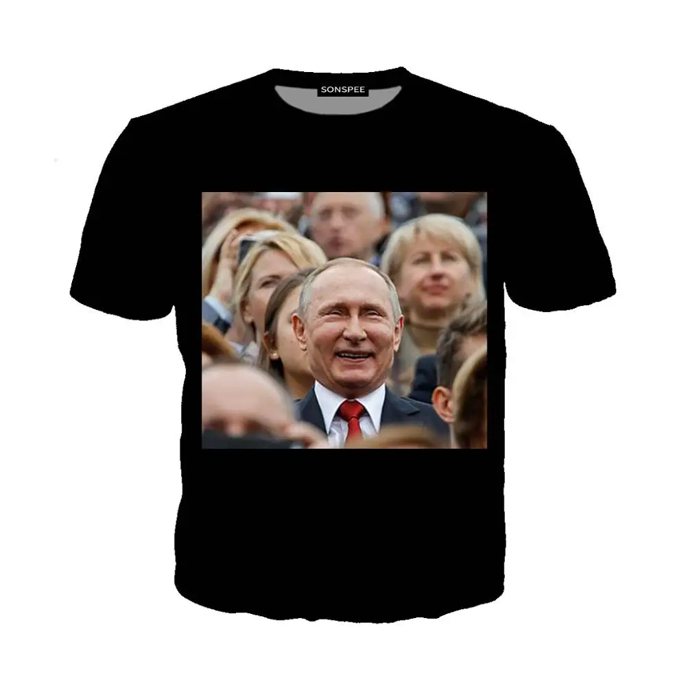 SONSPEE новая забавная Для Мужчин's Футболка Путин короткий рукав, модная кофта с матросским воротником животных Путин футболка с медведем, 3D принтованные летние Для мужчин Детские футболки с рисунками из мультфильмов
