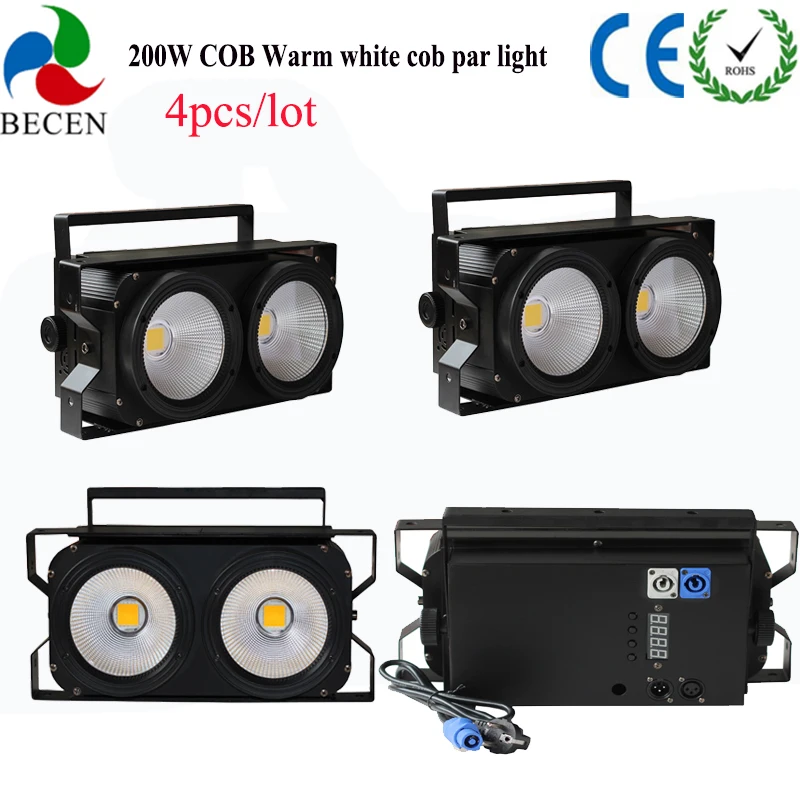 

Tax was paid no fee 2 eyes 2x100W Led Blinder 200W COB Par Light DMX512 Stage Lighting for Club Stage bar lighting 4pcs/lot