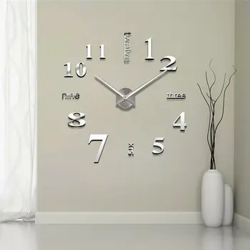 

Modern DIY 3D Wall Clock Acrylic Home Decor Mirror Big Clock Sticker Office Room Mute Quiet 2020 Hot Sale