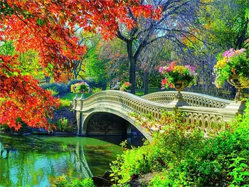 

cross stitch Oil painting L7646 scenic Bridge 11/ 14ct /16/28/27CT cloth cotton thread embroidery DIY handmade needlework 3