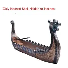 Retro Incense Burners Traditional The Vikings Dragon Boat Incense Stick Holder Burner Hand Carved