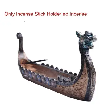 

Retro Incense Burners Traditional The Vikings Dragon Boat Incense Stick Holder Burner Hand Carved