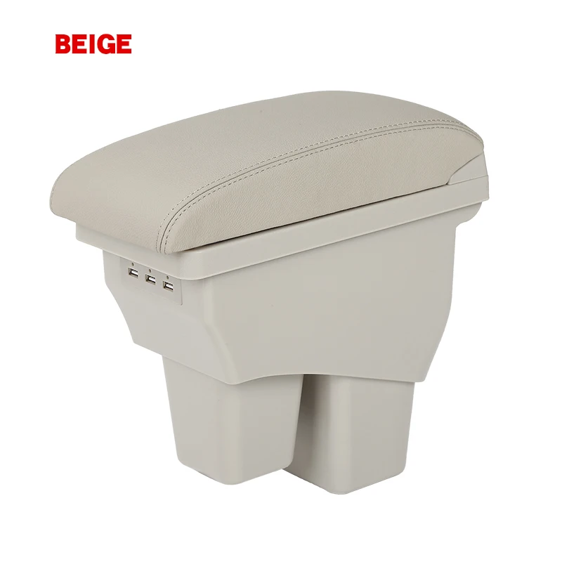 For Suzuki Vitara Armrest Box Universal Car Central Armrest Storage Box cup holder ashtray modification accessories - Color Name: D1-Beige