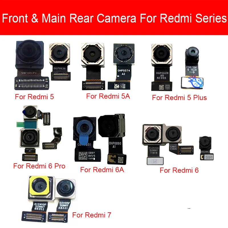 Передняя и задняя основная камера гибкий кабель для Xiaomi Redmi 5 5A 6 6A 7 Pro Plus задняя Большая передняя камера Замена Ремонт