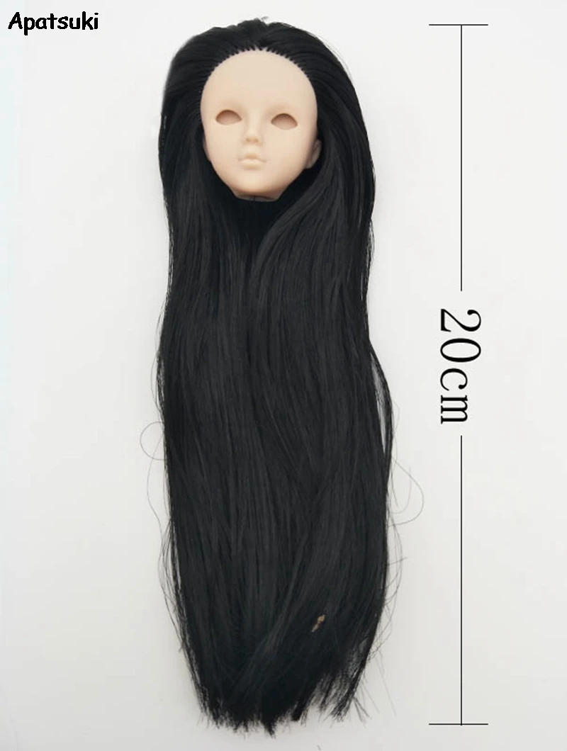 Doll Head For 11.5&quot Black Hair Heads 1/6 BJD Without Eye Dollhouse Make Up DIY Practicing Makeup Kid | Игрушки и хобби