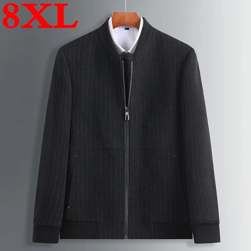 Брендовая мужская повседневная шерстяная куртка размера плюс 10XL 8XL, Зимняя Толстая теплая Роскошная Высококачественная Вязаная Шерстяная Модная приталенная куртка с отворотом