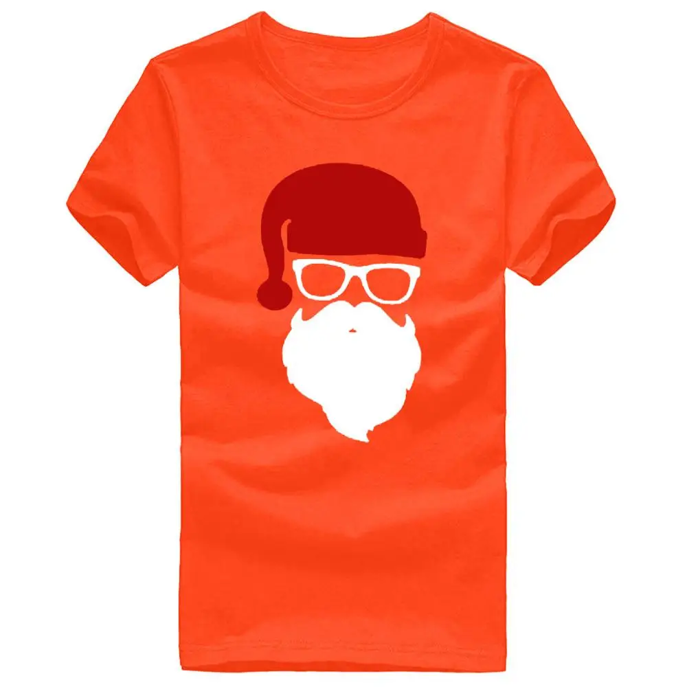 Горячее предложение! Распродажа! Новинка, летняя мужская футболка Дед Мороз Санта, Рождественская Праздничная забавная футболка на заказ, Мужская футболка с коротким рукавом, мужские футболки - Цвет: Orange