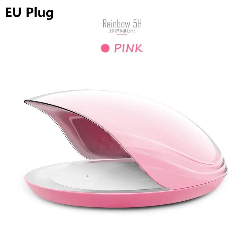 Pink EU Plug RainbowUV 5H 80W Мощный светодиодный лак для ногтей, инфракрасная Сушилка для ногтей - Color: Pink EU Plug