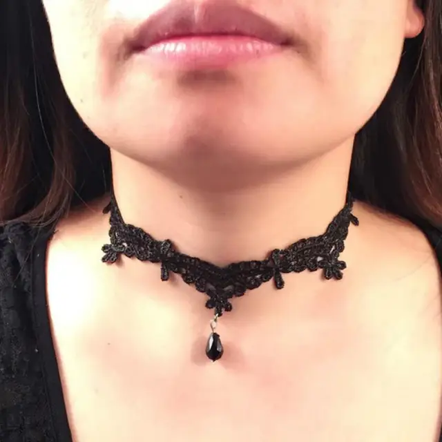 044 31 De Réductionblanc Noir Dentelle Collier Ras Du Cou Femmes Chocker Tatouage Tour De Cou Vintage Collier Femme Déclaration Colliers