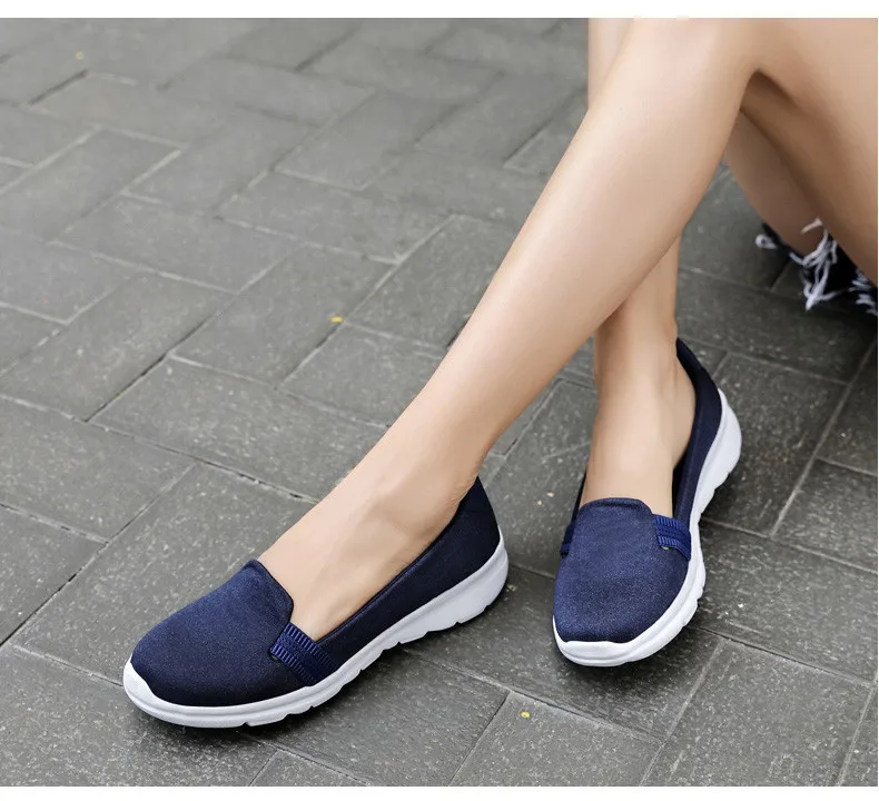 PINSEN Women Sneakers Casual Slip On Ladies Flat Shoes Breathable Mesh Trainers Soft Walking Female Shoes Footwear Zapatos Mujer