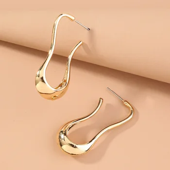 

2020 New Products Simple Retro U-Shaped Irregular Metal Ear Stud Earrings