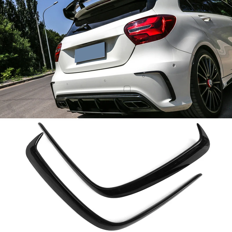 Для W176 передний спойлер сплиттеры Canards для Benz A Class A200 A250 A45 AMG- 8 шт. литьевая гарнитура украшение бампера