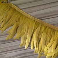 10Meter Rooster Feathers Trim Fringe 20-25CM Chicken Feather Decoration Ribbon Craft Clothing dresses Sewing Accessory Juju Hat 5