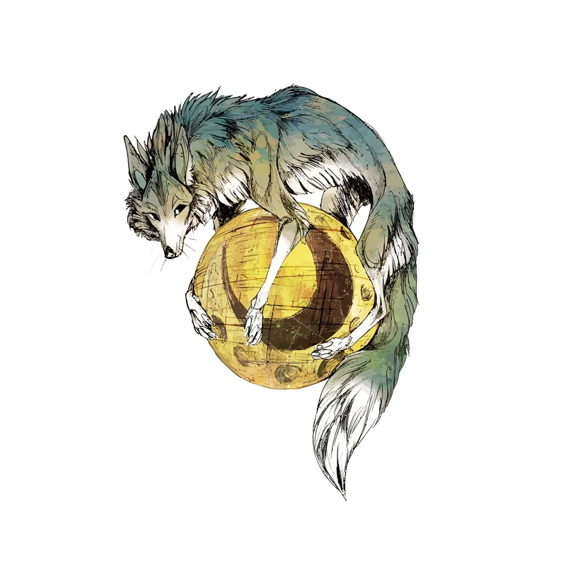 

Personality Wolf Holding Moon Car Stickers Motorcycle Decals Waterproof Sunscreen PVC 16cm X 11cm