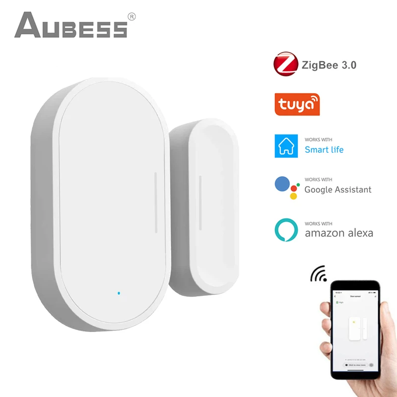 house alarm keypad Tuya Smart ZigBee Door Sensor Door Open / Closed Detectors App Notification Alert Security Alarm Voice Contorl Alexa Google Home alarm button for elderly