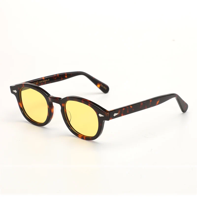 

Night Vision Glasses Yellow Polarized lens Johnny Depp sunglasses Women Men Luxury Brand Acetate Glasses Frame Top Quality