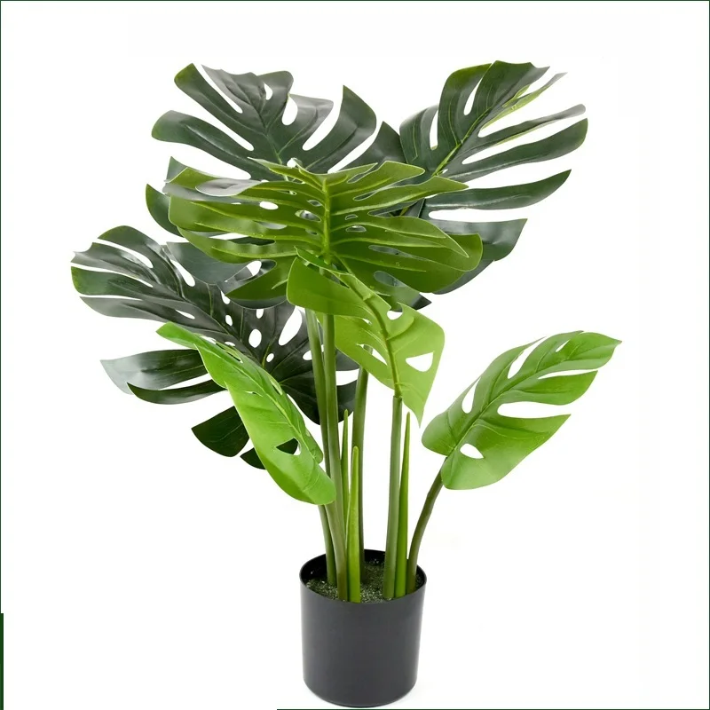 Искусственное дерево Monstera 60 см для домашнего декора пластиковые тропические